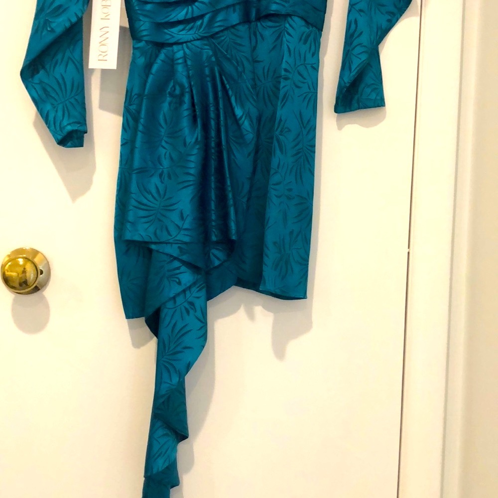 NWT Ronny Kobo Santana Satin Jacquard Mini Dress - Picture 10 of 10